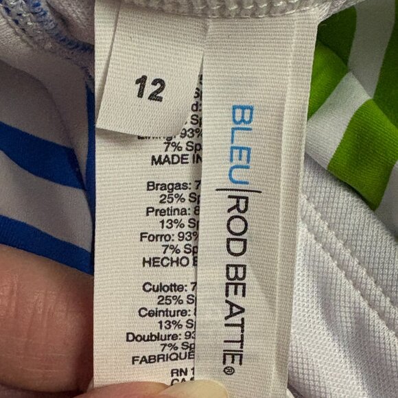 Bleu by Rod Beattie Striped Fold-Over Bikini Bottoms - Size: 12 - NWT - Picture 9 of 12